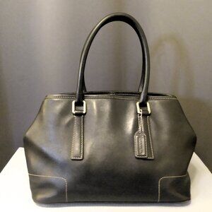 Vintage Black Leather Coach Hamptons Tote - Medium